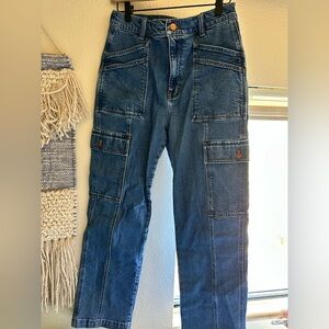 Madewell Women’s Relaxed Blue Cargo Jeans